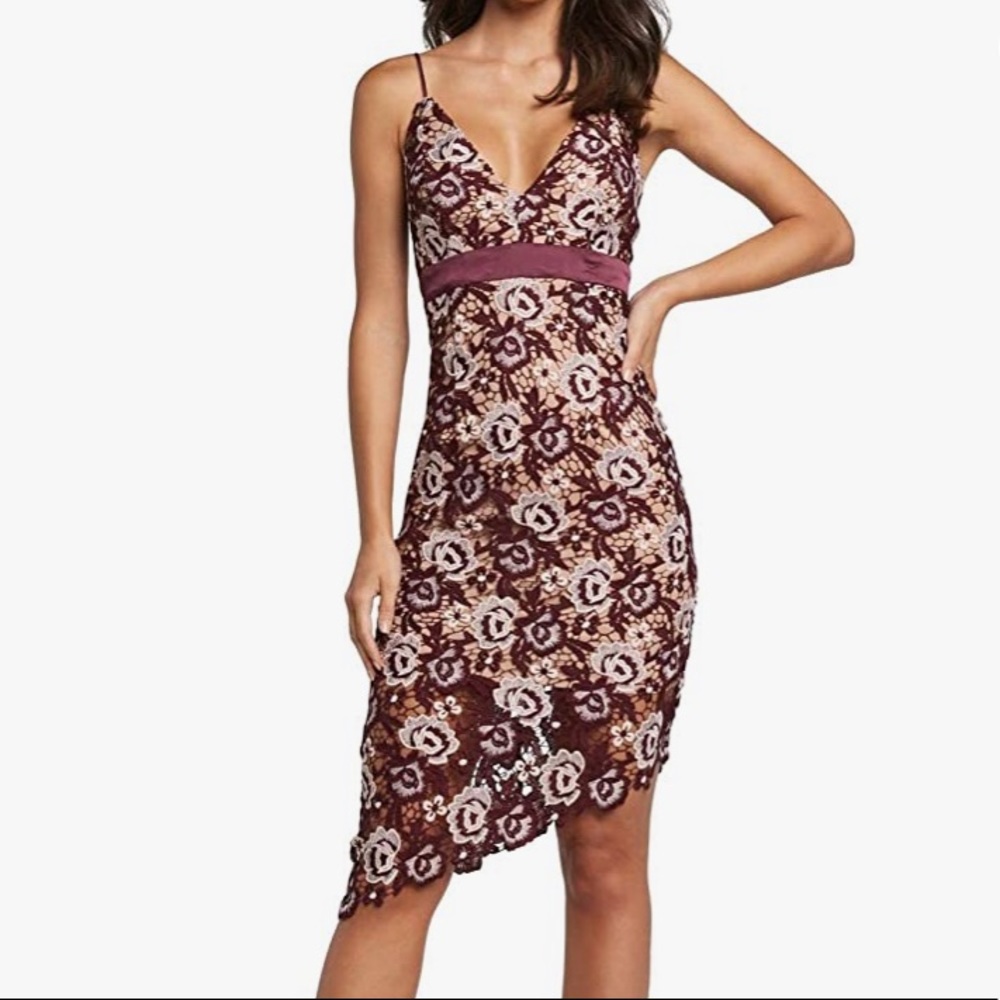 NEW Bardot Burgundy Floral Lace Dress Size US 8/ M